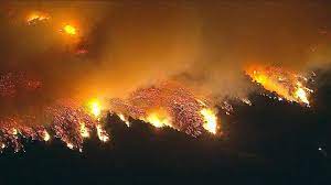 A brush fire spread to more than 250 acres in windy conditions wednesday afternoon in the hesperia area in san. Fire Breaks Out Near Getty Center In Los Angeles Video Abc News