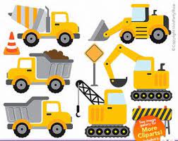 Construction Trucks Clipart Printable Instant Download Png Files Truck Clipart Truck Png C Construction Party Construction Theme Construction Theme Party
