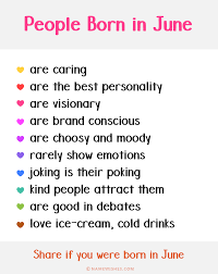 Properties Of The People Born In June People Born In October August Born Born In October