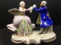 rococo baroque figurine porcelain dancing couple with ground mark f c greiner sohne rauenstein 1783 1930 thuringia marked 20356 fun to be one childrens dishes figurines