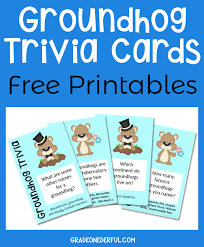 Every february 2, tens of thousands of people gather in punxsutawney, pennsylvania to celebrate groun. Free Printable Groundhog Trivia Cards Grade Onederful