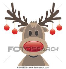 Reindeer Red Nose Christmas Balls Clip Art K10854909 Reindeer Drawing Printable Christmas Cards Free Art Prints