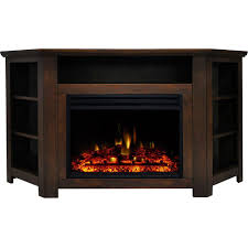 18 electric fireplace insert with standard plug Cambridge Stratford 56 In Corner Electric Fireplace Heater Tv Stand In Walnut With Enhanced Log Display And Remote Cam5630 1wallg3 The Home Depot