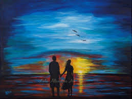 Couple Art Couple Art Print Couples Wall Art Beach Art Beach Etsy Romantic Paintings Couple Painting Art Painting