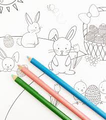 Welcome back the warm weather with these spring coloring sheets. Printable Easter Bunny Coloring Page Pineapple Paper Co