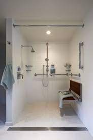 Blue towels in white subway tile bathroom. 22 Universal Design Bathroom Ideas Universal Design Design Bathroom Design