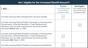 Exhausted or expired unemployment insurance benefits. Des Increased Benefit Amount
