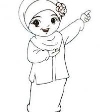 Jantung kartun hitam putih hd png download kindpng. Kartun Muslimah Hitam Putih