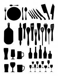 Silhouette D Ustensiles De Cuisine Ustensile Cuisine Ustensile Table En Bois Rustique