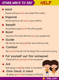 Synonyms For Help The List Below Provides Different Help Synonyms In English You Should Learn T Learn English Words English Phrases Learn English Vocabulary