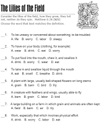 Birds Of The Air And Lilies Of The Field Lilies Of The Field Multiple Choice Lilies Of The Field Childrens Sermons Lily