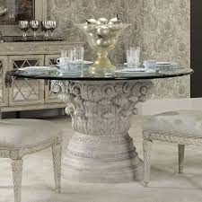 Fashion designer jessica mcclintock is best known for very romantic, beautiful, and unique formal wear and these same characteristics are brought into her home furnishing designs. American Drew Jessica Mcclintock Boutique Round Glass Dining Table Walmart Com Glass Round Dining Table Dining Table Glass Dining Table