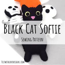 2000 x 2000 jpeg 294 кб. Mini Black Cat Softie Pattern Felt With Love Designs