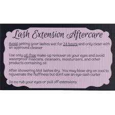 Keeping your lashes neat and clean means you regularly get rid of the oil and debris that can contribute to the loss of adhesive property of the glue. Lash Extension Aftercare Instructions Business Cards 100 Pack 3 5 X 2 Inches Pink Double Sided After Care 2 3 Week Fillers Walmart Com Walmart Com