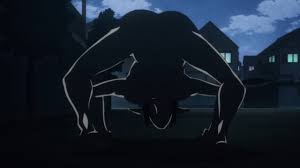 zenia (lv1 maou to one room yuusha), lv1 maou to one room yuusha, resized,  screencap, upscaled, 1girl, all fours, ass, barefoot, blue hair, breasts,  demon girl, demon horns, from behind, glasses, horns,