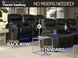 Seatcraft Grenada Back Row Top Grain Leather 7000 Power Recline 7 In 2020 Home Theater Rooms Home Theater Seating Home Theater Setup