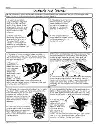 Darwin And Lamarck Biology Homework Worksheet