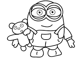 Bob And Teddy Bear Minion Coloring Pages Minions Coloring Pages Cartoon Coloring Pages