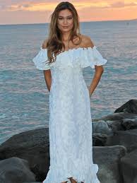 P This Glamorous Wedding White Hibiscus Panel Ruffle Muumuu Is Made Of Fine 10 Hawaiian Beach Wedding Dress Ball Gown Wedding Dress Wedding Dresses Cinderella