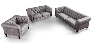 3 2 1 Sitzer Chesterfield Sitzgarnitur Ledersofa Hudson Comfort2home Ledersofa Mobel Furs Wohnzimmer Sofa