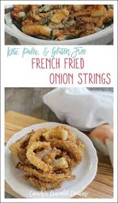 These Keto French Fried Onions Are Perfect On Top Of Hamburgers Or Green Bean Casserole Plus They Are Whole30 French Fried Onions Fried Onions Baked Onions