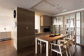 Modern Apartment With Retractable Glass Walls For Home Office Area Apartment Dining Room Minimalist Dining Room Dining Room Small
