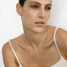 Georg Jensen 2024 HEART Folded Heart Sterling Silver Pendant Necklace  20001526