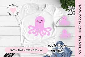Download Pink Octopus Svg Cute Octopus Clipart Multi Layer Svg 1318186 Cut Files Design Bundles