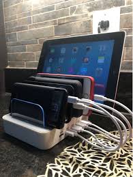 Step Up Your Charging Game With This Multi Device Charging Station Wow Looks Great Clean Neat And Usb Charger Station Charging Station Charger Station