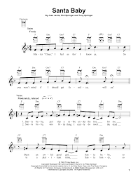 Santa Baby Ukulele Print Sheet Music Now