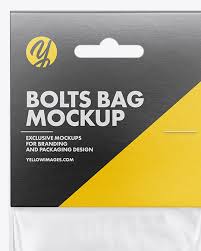 Plastic Bag With Bolts Mockup In Bag Sack Mockups On Yellow Images Object Mockups