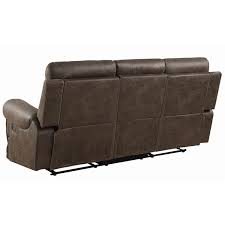 Colorado brown faux leather/ suede corner sofa and footstool. Coaster Brixton Faux Suede Reclining Sofa With Cup Holders In Buckskin Brown 602441