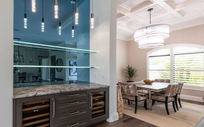 Blue Color Mirror Kitchen Wall Panel