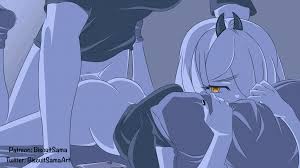 biscuitsama, maenchu, denji (chainsaw man), power (chainsaw man), chainsaw  man, clothes, animated, animated gif, highres, third-party edit, 1boy,  1girl, anal, ass, back, bed, biting, black nails, clothed sex, demon,  doggystyle, hetero, horns,