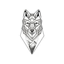 Sanaer Geometric Wild Wolf Nature Animal Temporary Tattoo Geometric Animal Tattoo Simple Wolf Tattoo Geometric Wolf Tattoo