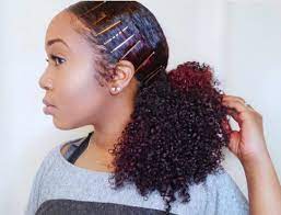 Gold Clips Natural Pony Natural Hair Ponytail Hair Styles Natural Hair Styles