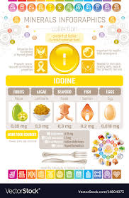 Iodine Mineral Supplements Rich Food Icons