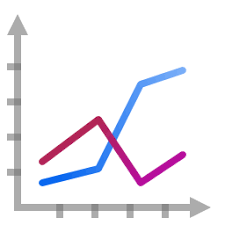 actions office chart line icon oxygen iconset oxygen team