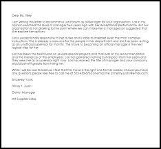 But there may be situations when a. Manager Recommendation Letter Example Letter Samples Templates