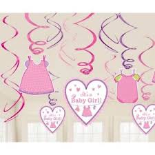 Baby Party Es Ist Es Wird Ein Madchen Party Swirl Girlanden Geburtsanzeige Ebay