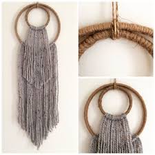 Double Hoop Yarn Art Wall Hanging Wall Art Boho Fiber Art Boho Home Home Decor Yarn Wall Art Yarn Art Yarn Diy