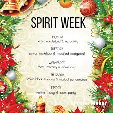 In todays video, i am showing y'all a week in my life but not any other week in my life, its spirit week!!! Spcs Asb On Twitter Dont Forget Its Spirit Week Here Are The Dress Themes And Activities For The Week Show Your Holiday Spirit Warriors Https T Co Sbwkwsjgb1