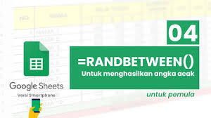 Secara tradisional, meja makan berbayar akan dipublikasikan di permukaan sistem untuk referensi yang mudah. Cara Acak Random Angka Otomatis Tutorial Google Sheets Untuk Pemula 04 Versi Smartphone Youtube