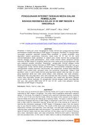 Proyek literasi bahasa indonesia kelas 7. Pdf Penggunaan Internet Sebagai Media Dalam Pembelajan Bahasa Indonesia Kelas Vii Di Smp Negeri 4 Singaraja