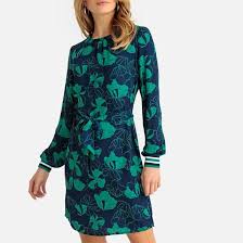 Plate Pryamoe S Risunkom Iz Struyashegosya Krepa Platya Srednej Dliny Platya Platya S Rukavami