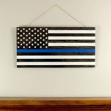 Black And Silver American Flag Rustic Black Silver Thin Blue Line American Flag Wall Hanging In 2020 American Flag Wall Hanging Rustic Black Wall Flag