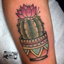 Cactus With Flower In Pot Traditional Tattoo Cactus Tattoo Succulent Tattoo Traditional Tattoo