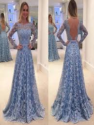 Long Custom Prom Dress Light Blue Prom Dress Long Sleeve Prom Dress Lace Prom Dress Open Back Prom Dress Elegant Prom Dress Graduation Dress Dress For Teens Che Cocktail Dress Prom Prom Dresses Long With Sleeves Blue Prom Gown