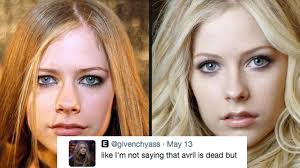 Hope this makes you laugh as hard as it's made my friends and i laugh all week. The Avril Lavigne Conspiracy Theory Has Resurfaced And Now There S New Evidence Popbuzz
