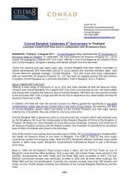 Suvarnabhumi suite airport hotel, bangkok, thailand. Conrad Bangkok Celebrates 8 Anniversary In Thailand Hilton